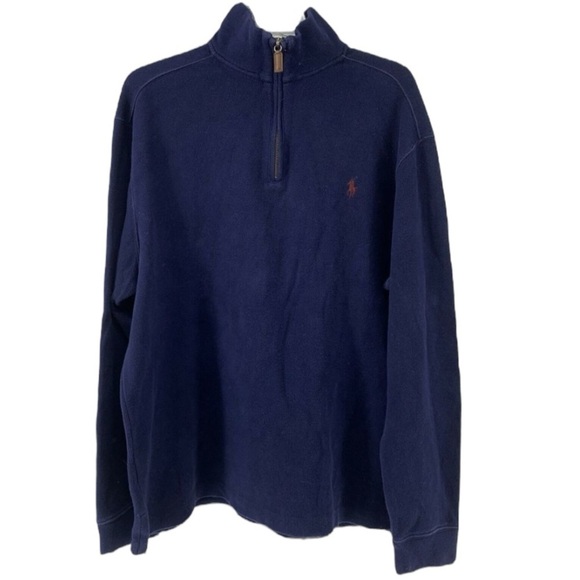 Polo Ralph Lauren Other - Polo Ralph Lauren Blue 1/4 Zip Pullover Sweater L Classic Quiet Luxury Navy